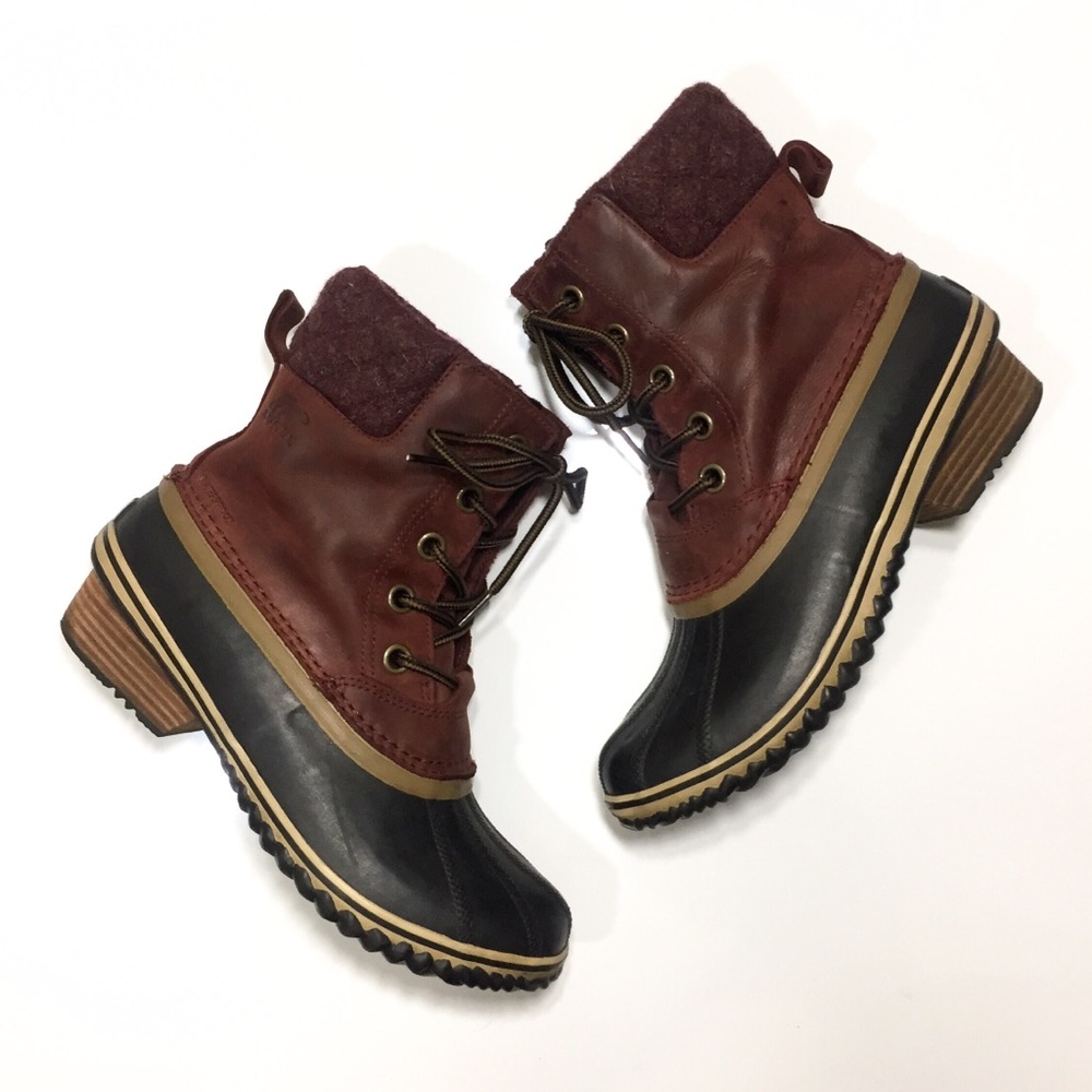 Sorel Slimpack II Lace Boot Burgundy 10